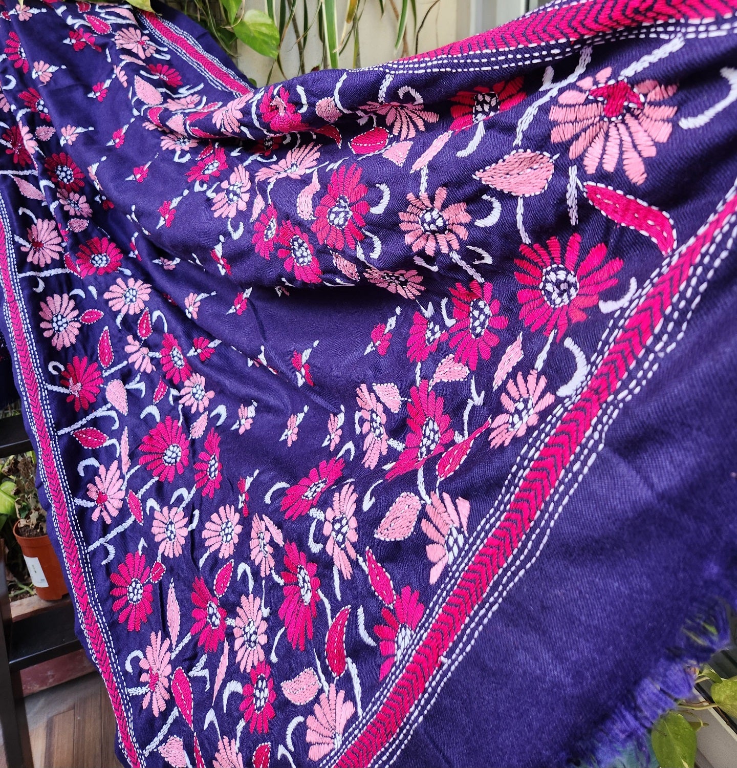 kantha shawl Indian gifts woolen wraps kantha