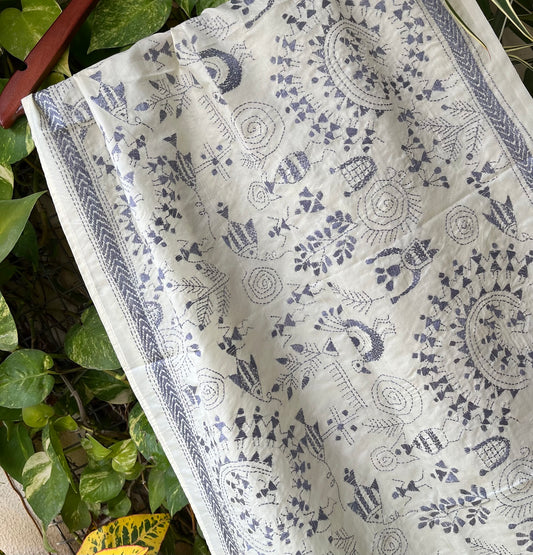 HAND EMBROIDERY STOLE WARLI warlistole stoles stole silkstole gifts indian corporate gifts