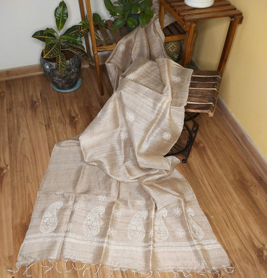 chikankari dupatta lucknowi dupatta chikankari silk dupatta tussar dupatta