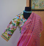 chikankari saree silk saree pink saree silk chikankari designer saree