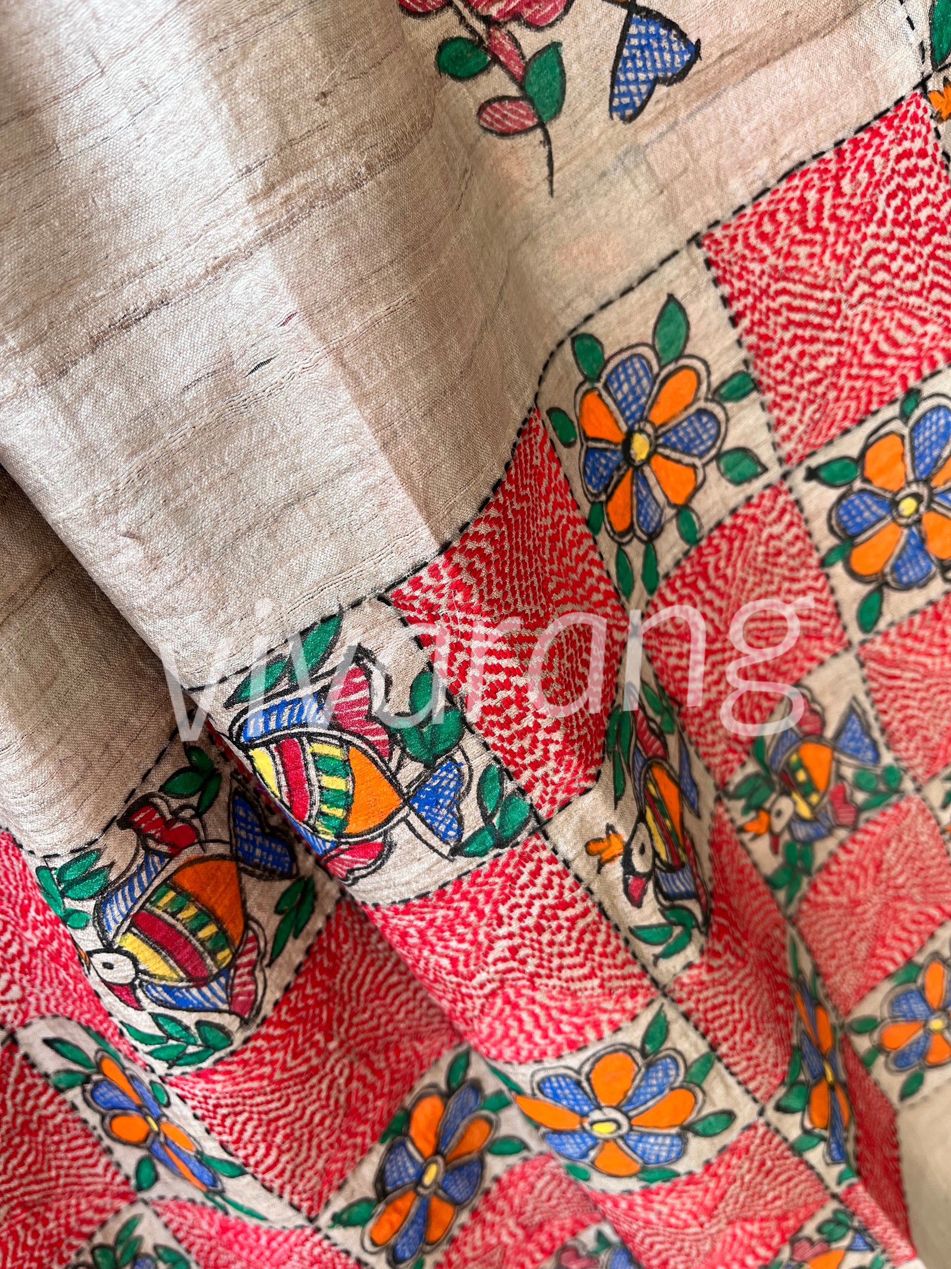 madhubani dupatta red dupatta designer dupattas sozni kantha red