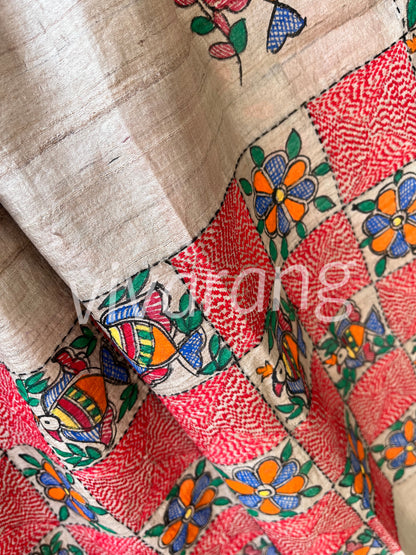 madhubani dupatta red dupatta designer dupattas sozni kantha red