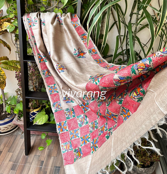 madhubani dupatta red dupatta designer dupattas sozni kantha red