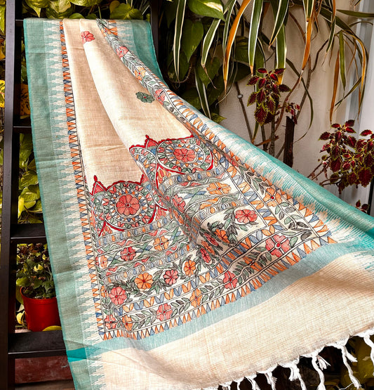 madhubani dupatta blue