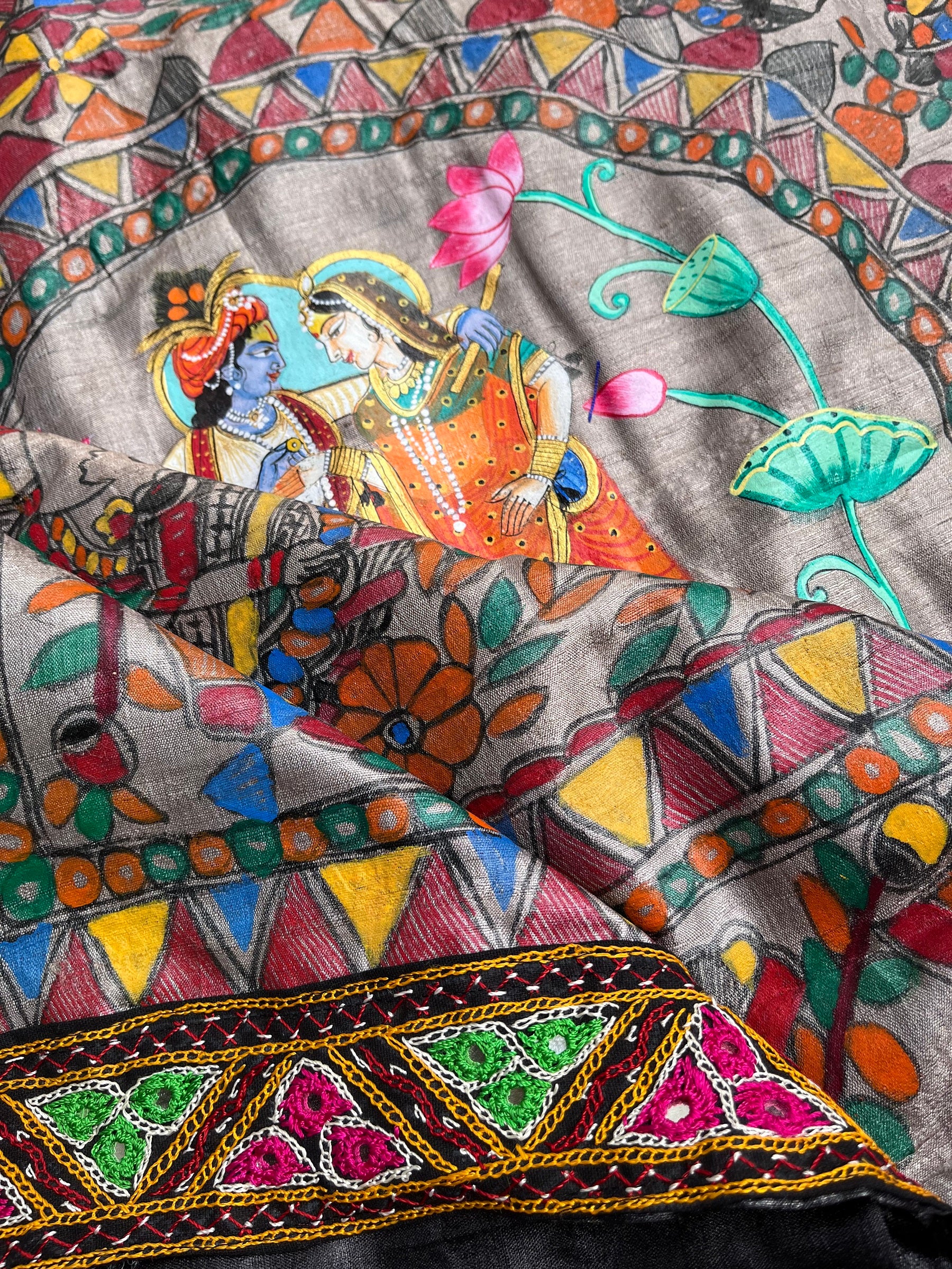 black saree madhubani saree pichwai saree designer wear Indian sarees Indian gifts