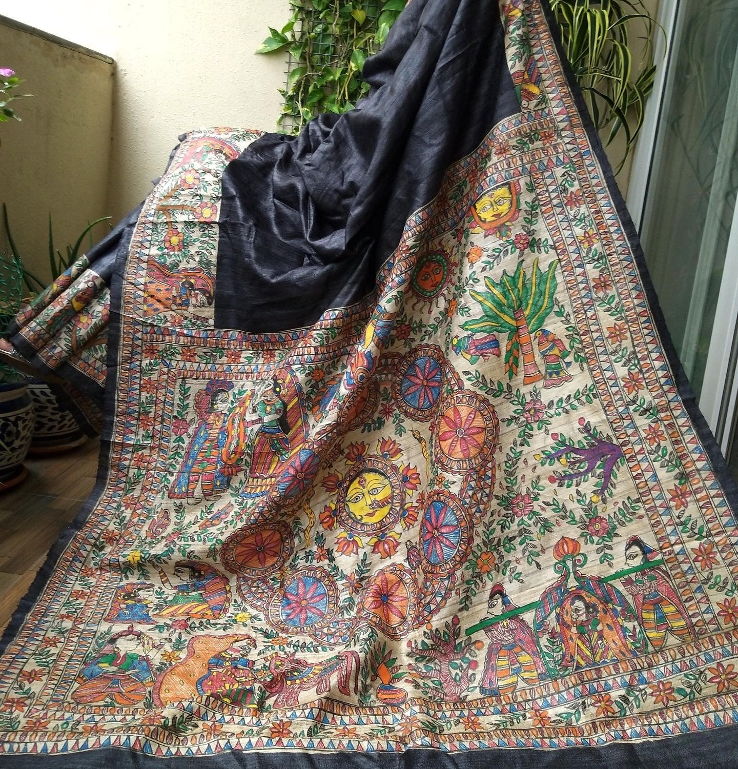 MADHUBANI HANDPAINTED SAREE - KOHBAR