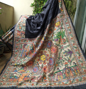 MADHUBANI HANDPAINTED SAREE - KOHBAR