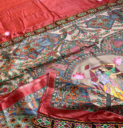 red saree essence of india pichwai saree wedding shopping
