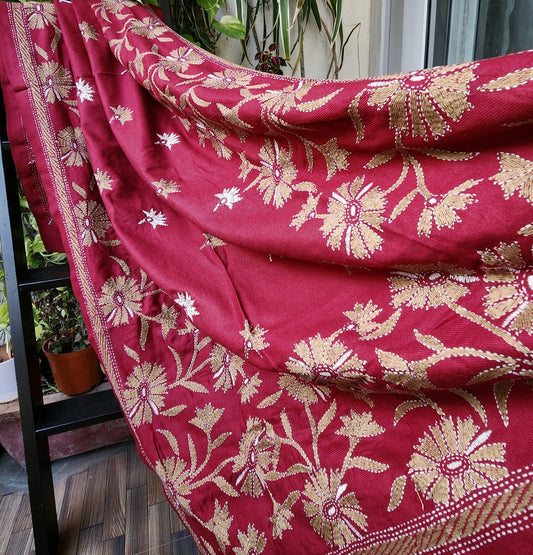 kantha shawl Indian gifts woolen wraps kantha