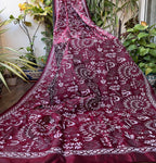 burgundy kantha dupatta warli dupatta handmade gifts wedding shopping