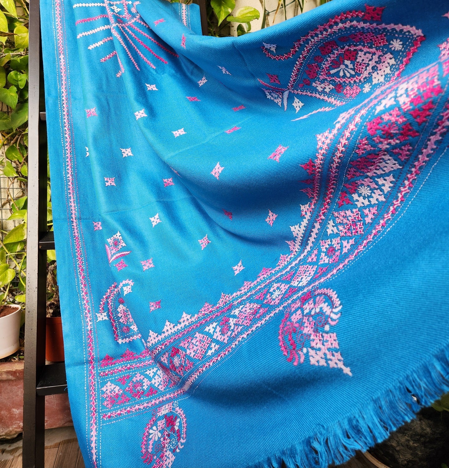 kutchwork woolen shawls handmade gifts Indian gifts handembroidery win…