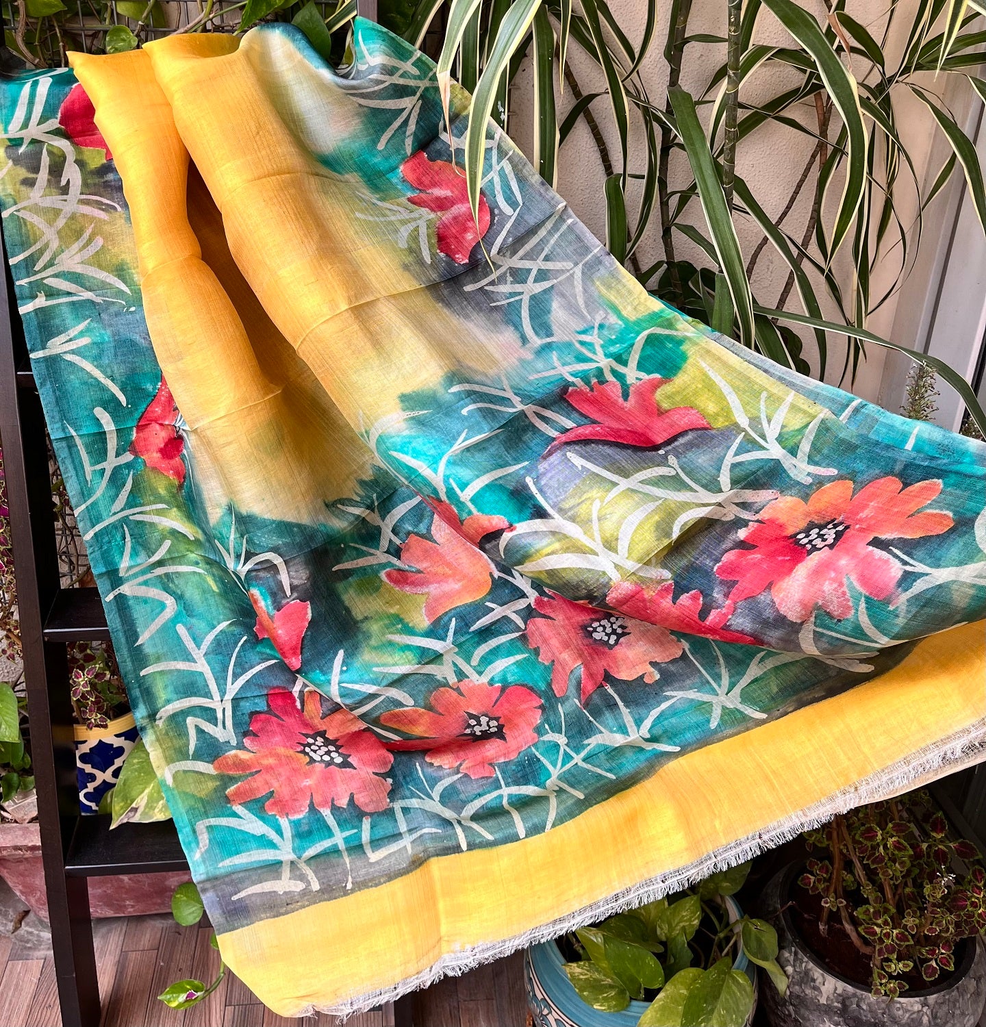 batik dupatta silk dupattas designer dupatta online yellow haldi look